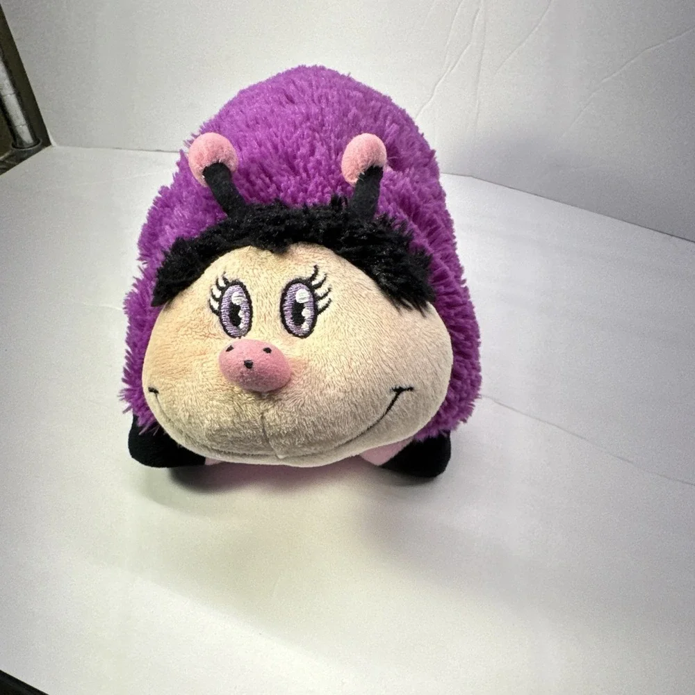 Pillow Pets Pee-Wee Purple Ladybug Spotted Plush Soft Throw Pillow